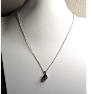 925 Sterling Silver Tested Mystic Topaz Solitaire Pendant 18" Necklace